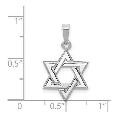14K White Gold Star of David Pendant – view 4
