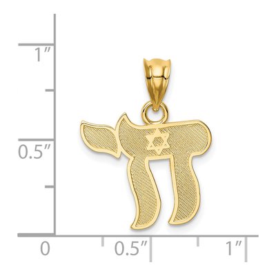 14K Yellow Gold Chai Star of David Pendant – view 5