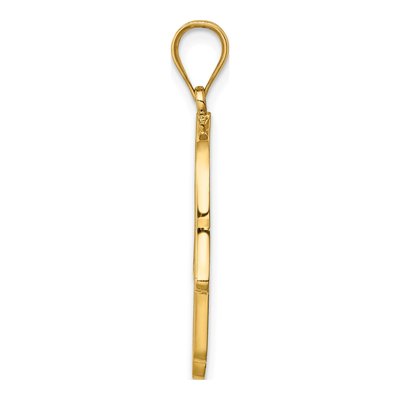 14K Yellow Gold Hamsa Evil Eye Pendant – view 3