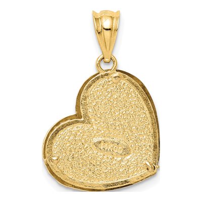 14K Two-Tone Gold Hollow Heart Pendant – view 4