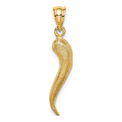 14K Yellow Gold Horn Pendant