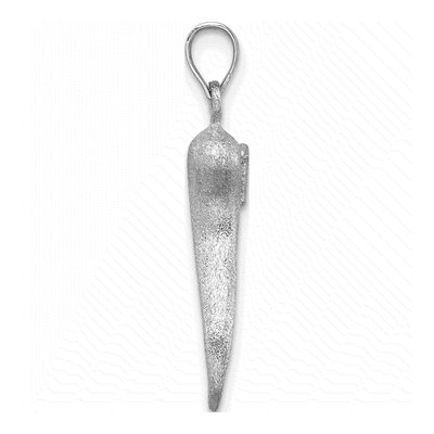 14K White Gold 3D Horn Pendant – view 3