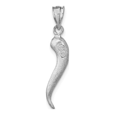 14K White Gold 3D Horn Pendant – view 4