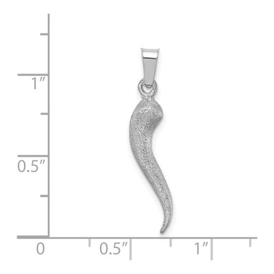 14K White Gold 3D Horn Pendant – view 5
