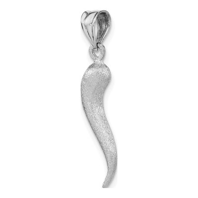 14K White Gold 3D Horn Pendant – view 6