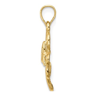 14K Yellow Gold Trinity Clover Pendant – view 3