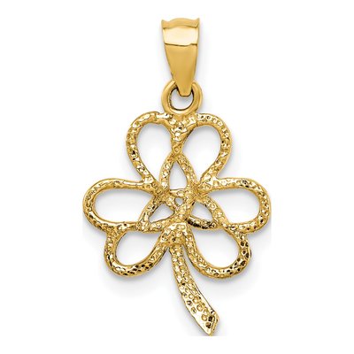 14K Yellow Gold Trinity Clover Pendant – view 4