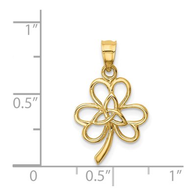 14K Yellow Gold Trinity Clover Pendant – view 5
