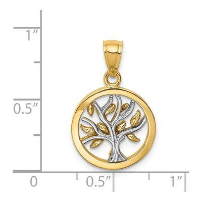 14K Two-Tone Gold Tree of Life Pendant – view 3