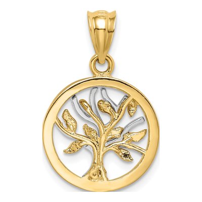 14K Two-Tone Gold Tree of Life Pendant – view 4