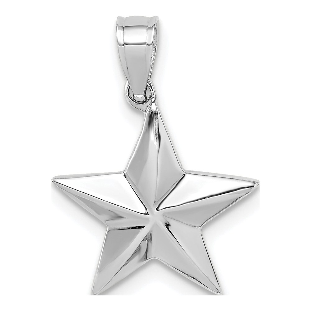 14K White Gold Star Pendant