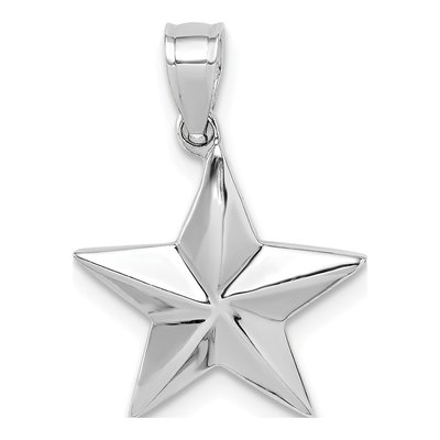 14K White Gold Star Pendant