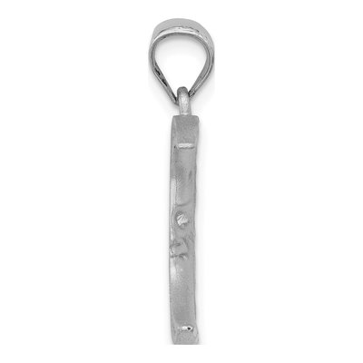 14K White Gold Diamond-Cut Moon Pendant – view 3