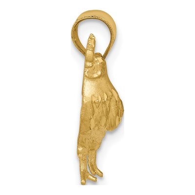 14K Yellow Gold Diamond-Cut Rooster Pendant – view 3