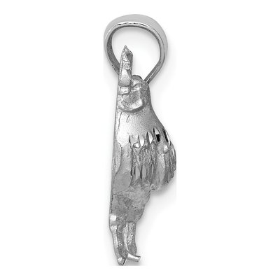 14K White Gold Diamond-Cut Rooster Pendant – view 3