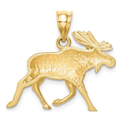14K Yellow Gold Alaskan Moose Pendant – view 4
