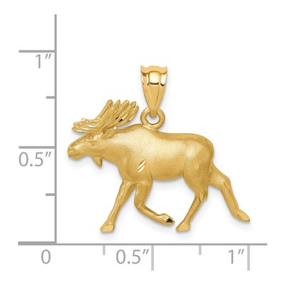 14K Yellow Gold Alaskan Moose Pendant – view 5