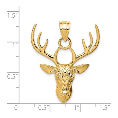 14K Yellow Gold Deer Head Pendant – view 5