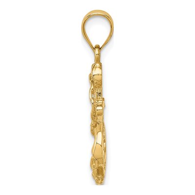 14K Yellow Gold Anchor Pendant – view 3