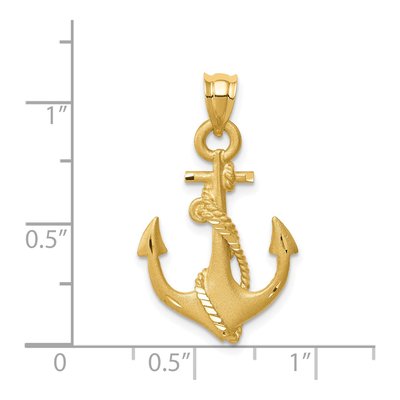 14K Yellow Gold Anchor Pendant – view 5