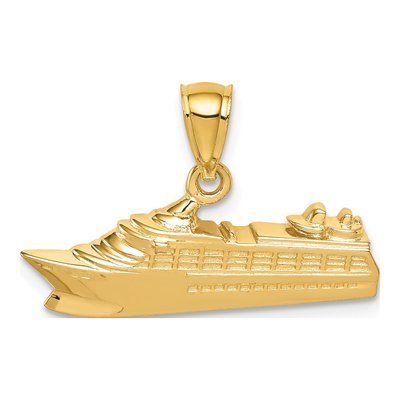 14K Yellow Gold Cruise Ship Pendant