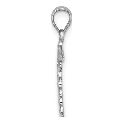 14K White Gold Caduceus Medical Symbol Pendant – view 3