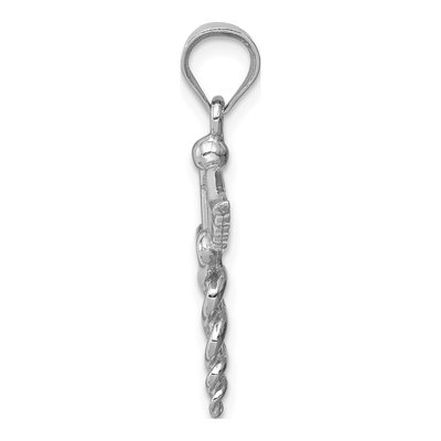 14K White Gold 3D Caduceus Medical Pendant – view 3