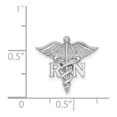 14K White Gold RN Registered Nurse Medical Slide Pendant – view 5