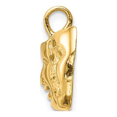 14K Yellow Gold Comedy Tragedy Theater Masks Pendant – view 3