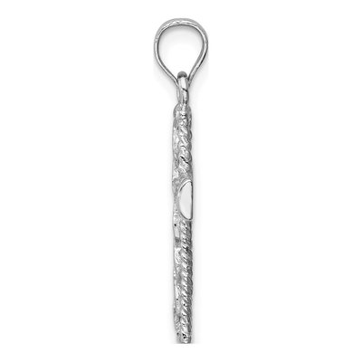 14K White Gold Braided Cross Pendant – view 3