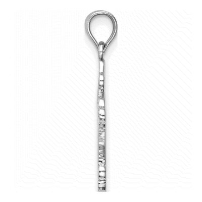 14K White Gold Budded Cross Pendant – view 3