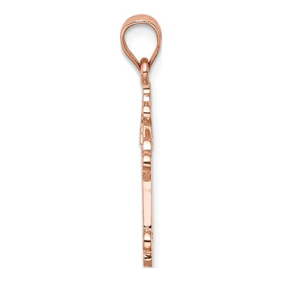 14K Rose Gold Budded Cross Pendant – view 3