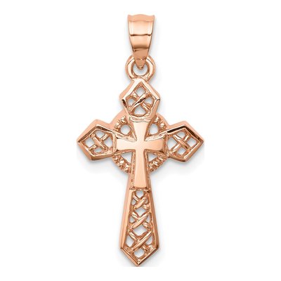 14K Rose Gold Celtic Cross Pendant