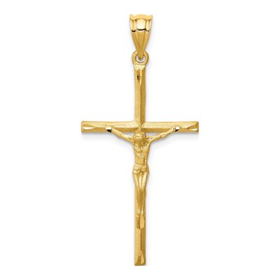 14K Yellow Gold Crucifix Cross Pendant