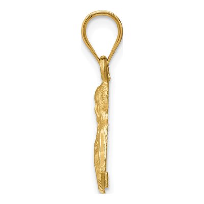 14K Yellow Gold Diamond-Cut Jesus Pendant – view 3