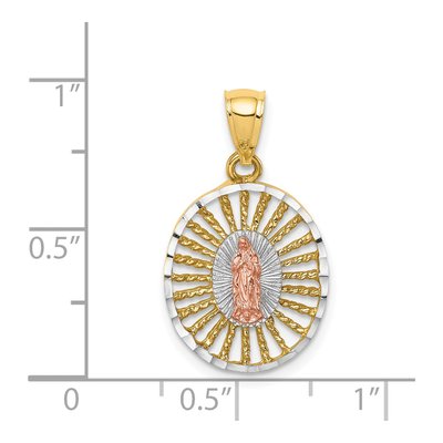 14K Two-Tone Gold Our of Guadalupe Oval Pendant – view 3