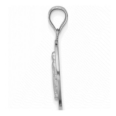 14K White Gold Miraculous Medal Pendant – view 3