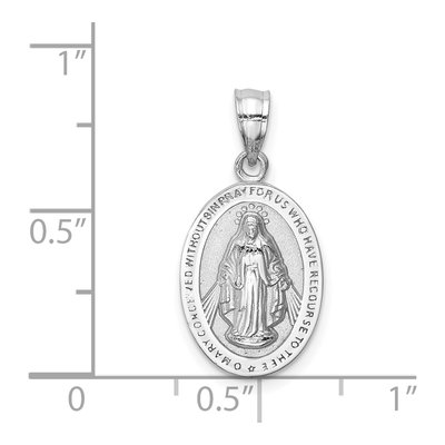 14K White Gold Miraculous Medal Pendant – view 5