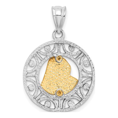 14K Two-Tone Gold Virgin Mary Pendant – view 4