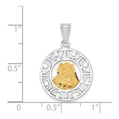 14K Two-Tone Gold Virgin Mary Pendant – view 5