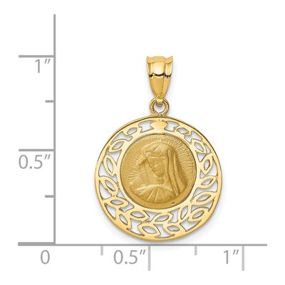 14K Yellow Gold Virgin Mary Pendant – view 5