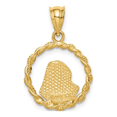 14K Yellow Gold Virgin Mary Pendant – view 4
