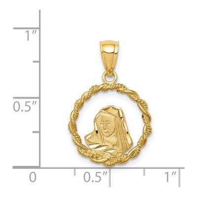 14K Yellow Gold Virgin Mary Pendant – view 5