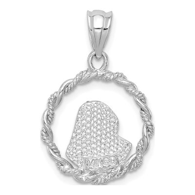 14K White Gold Virgin Mary Pendant – view 4