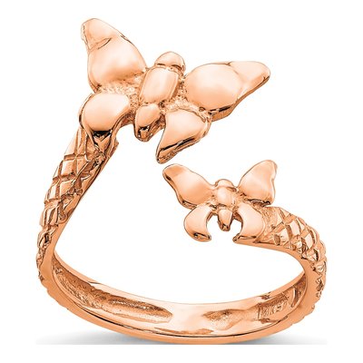 14K Rose Gold Butterfly Toe Ring