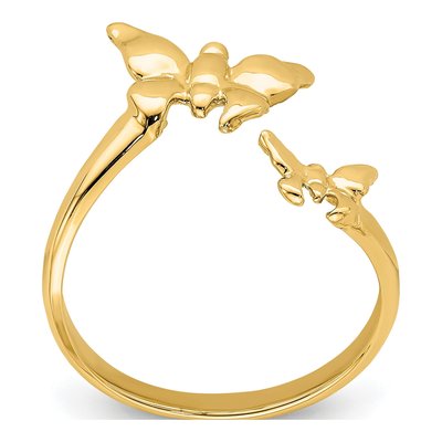 14K Yellow Gold Butterfly Toe Ring – view 3