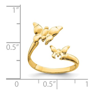14K Yellow Gold Butterfly Toe Ring – view 5