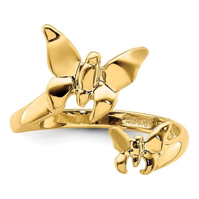 14K Yellow Gold Butterfly Toe Ring – view 6
