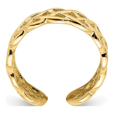 14K Yellow Gold Braided Toe Ring – view 3