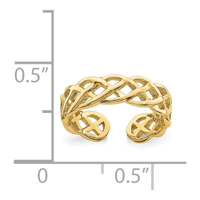 14K Yellow Gold Braided Toe Ring – view 4